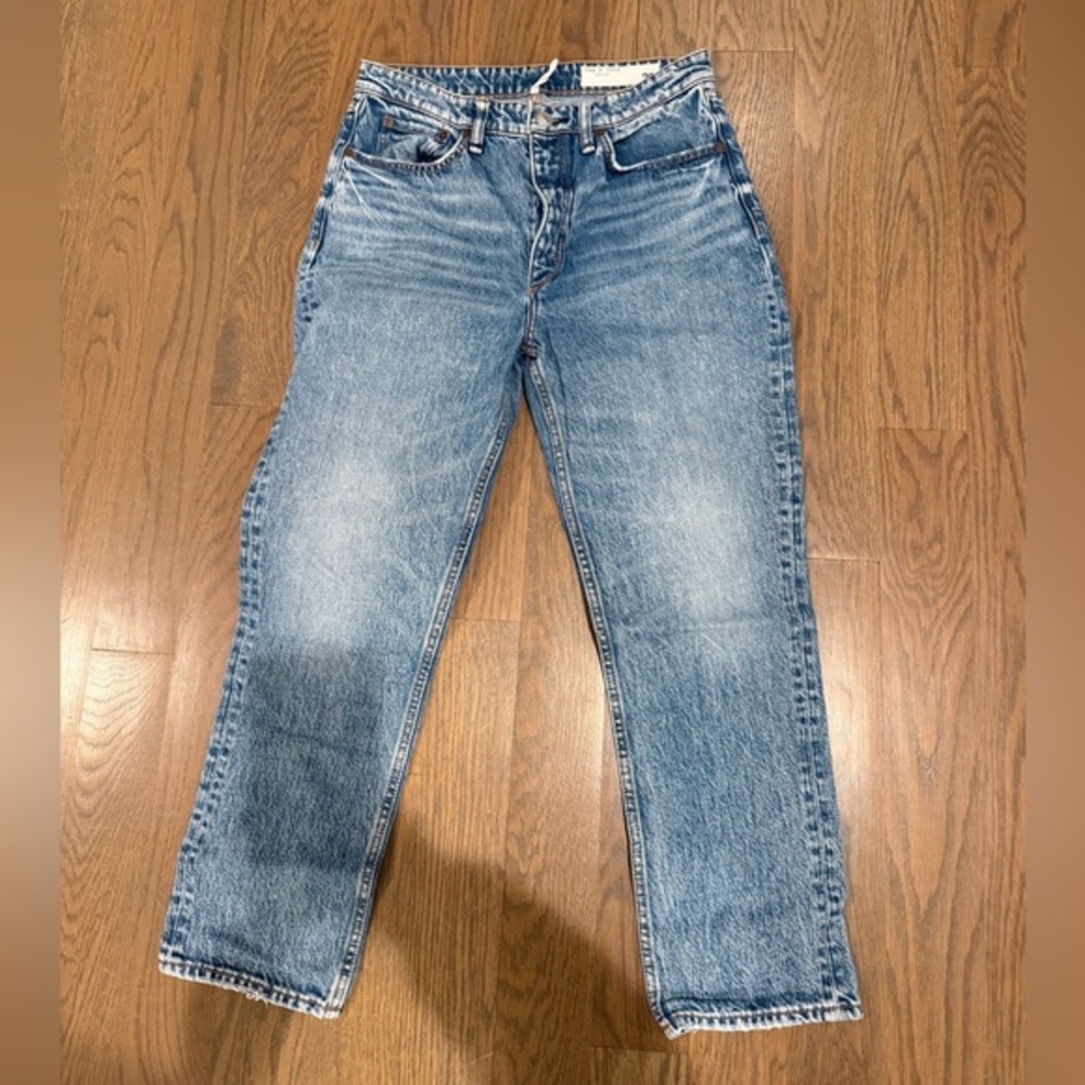 RAG & BONE NINA HIGH-RISE ANKLE CIGARETTE SIZE 28 natural wash jeanss denim